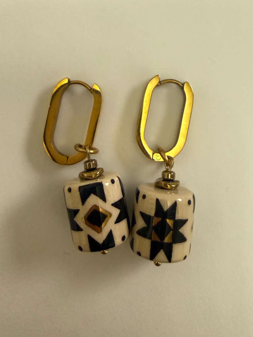 Slavic-style ceramic earrings by designer Oksana Boriychuk